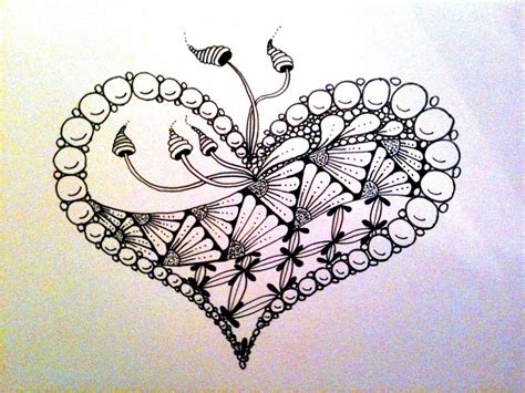 Heart By Chrissie Zentangle Drawings Zentangle Patterns Tangle Art