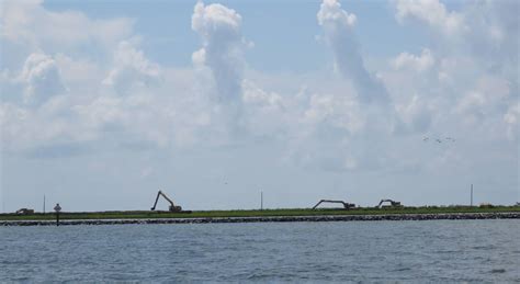 Heavy Equipment Dredge Rebuild Louisiana Barrier Island