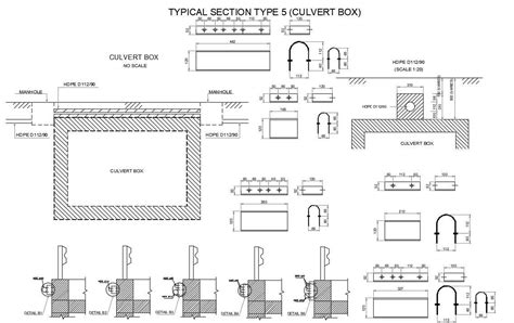 2d Autocad Dwg Drawing Of The Culvert Box Section Details Is Given In