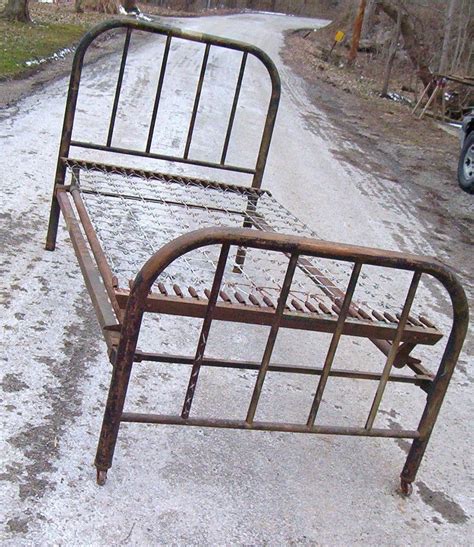 Twin bed with side rails is your coverings that are used. ANTIQUE IRON METAL TWIN BED WITH ORIGINAL SIDE RAILS AND ...