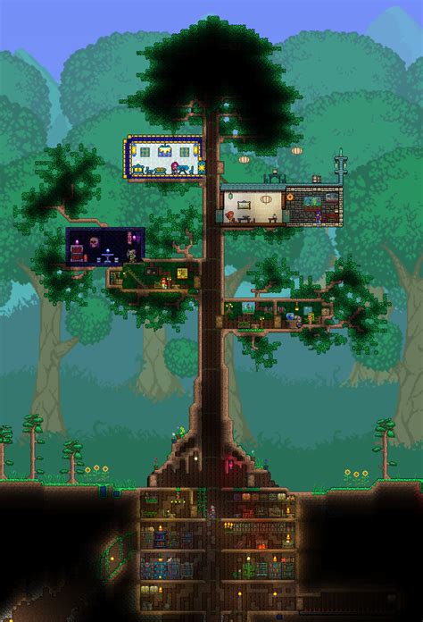 In this weekly series we look at different house designs and ideas to give you some inspiration to take your base to the next level! Terraria--NPC treehouse. Originally, this was my base and ...