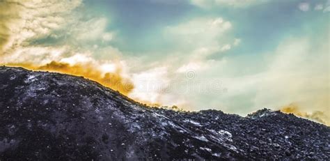 Gray Rocky Formation And Colorful Sky Stock Image Image Of Rough