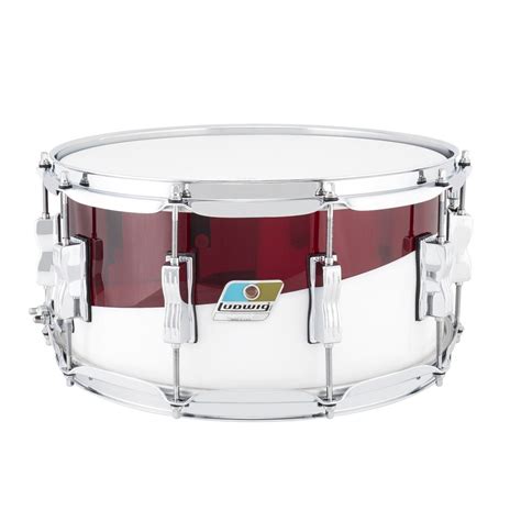 Ludwig Vistalite 50th Anniversary 14 X 65 Snare Drum Red And White At