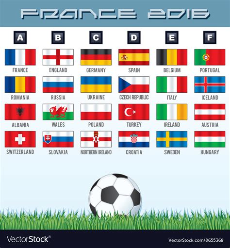 National Soccer Flags Ready For Your Design Vector Image