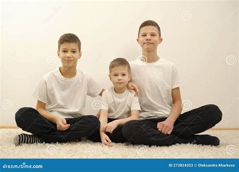 Portrait Of A Three Happy Boys Isolated On White Background Best