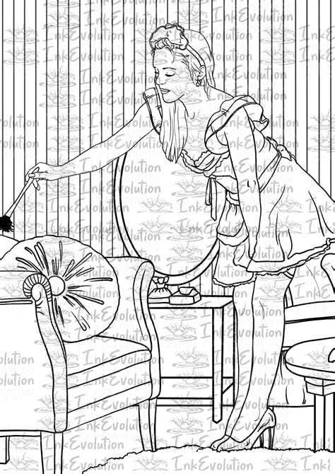 Maid2 Adult Coloring Sex Coloring Page Naughty Coloring Sexy Nude