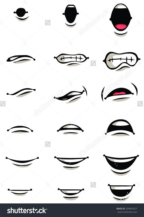 An Assortment Of Mouth Shapes And Expressions For Use In Graphic Design Or Web Site Designs