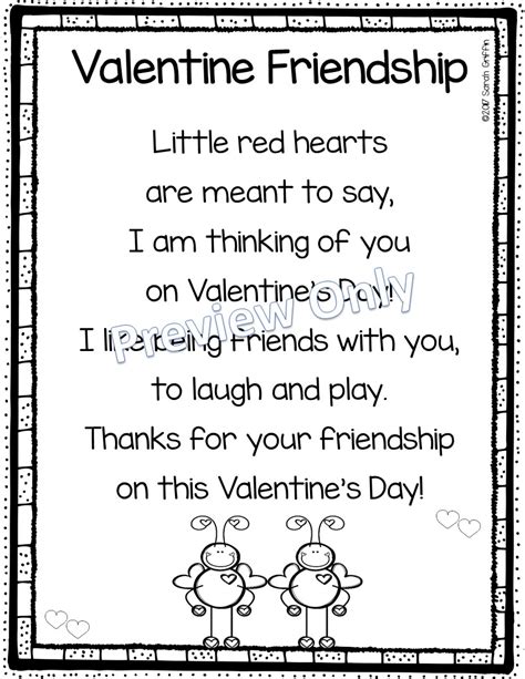 Valentines Day Poem From Child To Parents Daughters And Kindergarten 5 For