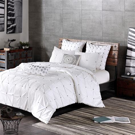 Inkivy Masie Cotton 3pc Comforter Mini Set White Kingcal King