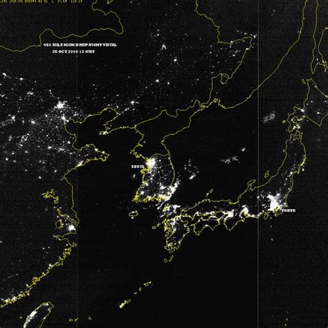 North korea defends blackout satellite photos the essence of>. north & south korea at night | From epod.usra.edu/archive ...