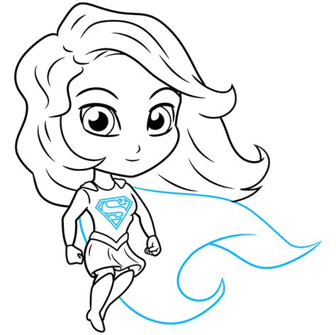 How To Draw A Chibi Supergirl Really Easy Drawing Tutorial
