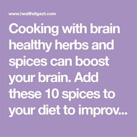 Spices That are Good for the Brain | Healthy herbs, Spices, Brain health