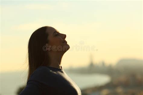 763 Woman Breathing Fresh Air Sunset Stock Photos Free And Royalty Free