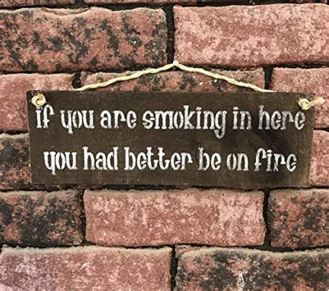 If You Are Smoking In Here You Had Better Be On Fire Plaque