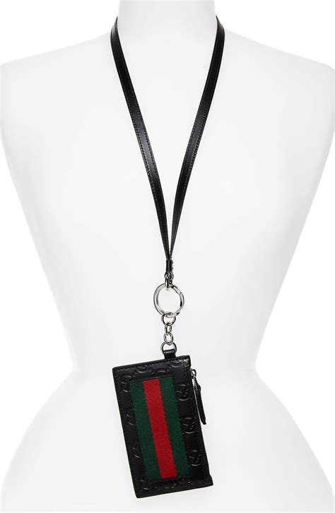 The signature gg logo is reinvented in many ways, find it across the gg. Gucci Signature Leather Lanyard Card Case | Nordstrom