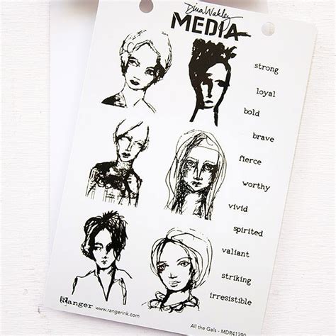 Ranger Ink Dina Wakley Media Cling Stamps All The Gals Stampington And Company