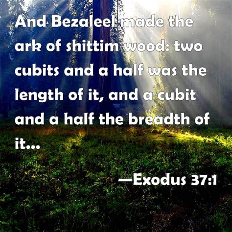 Exodus 371 And Bezaleel Made The Ark Of Shittim Wood Two Cubits And A
