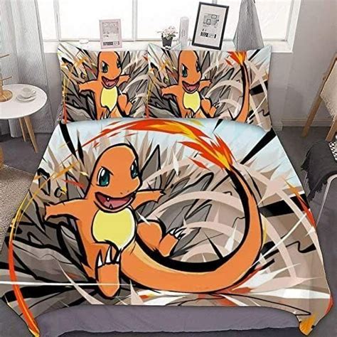 Pokemon Bed Set Charmander Anime Bedding Robinplacefabrics