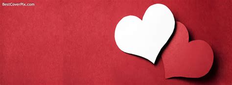Cute Red And White Heart Fb Profile Cover Facebook Cover Photos