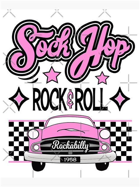 50s Rockabilly 1950s Sock Hop Dance Rock And Roll Party Poster For