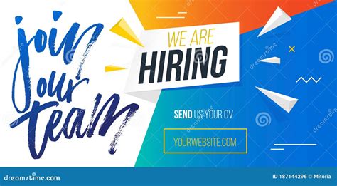 Join Our Team We Are Hiring Banner Template Stock Vector