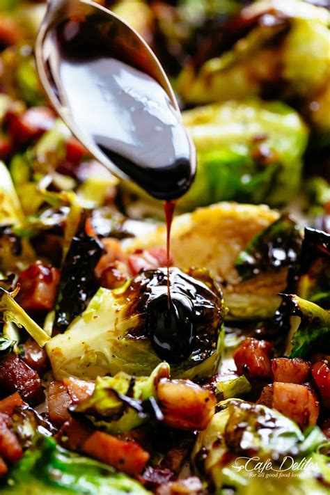 Roast the brussel sprouts with pancetta place the dish into the preheated oven, and set a time for 10 minutes. Roasted Brussels Sprouts with Bacon - Cafe Delites