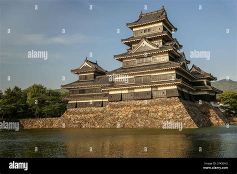 Matsumoto Castle Known As The Crow Castle Facade Covered In Sunshine