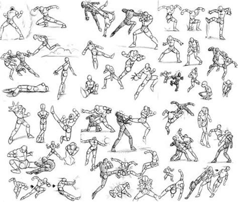 Anime Fighting Sketches In 2020 Action Poses Fighting
