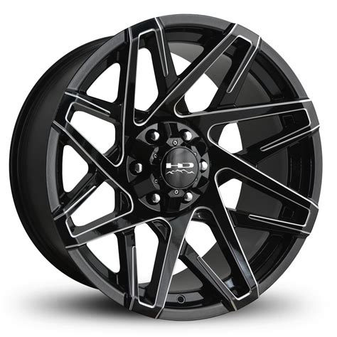 Hd Off Road Canyon Series 20x90 And 20x100 Gloss Black Milled Spokes