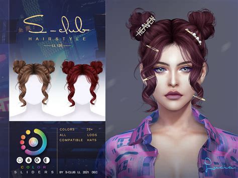 The Sims Resource Short Hair With Double Bunslucia By S Club Sims