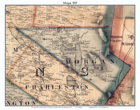 Morgan Vermont 1859 Old Town Map Custom Print Orleans Co Old Maps