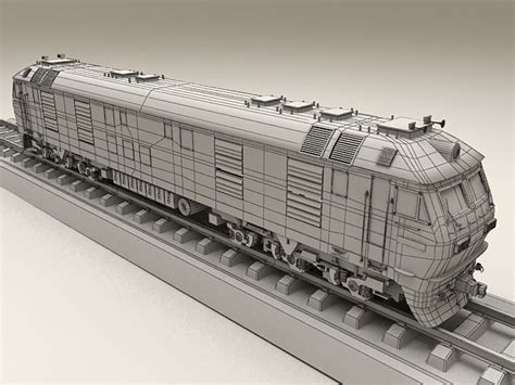 Locomotive Train And Rail 3d Model 3ds Max Files Free Download Cadnav