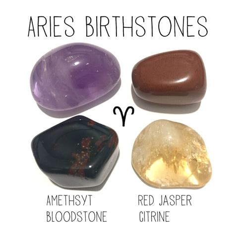 Aries March 21 April 19 Birthstones Crystal Kit 4 Tumbled Etsy