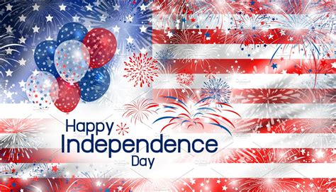 Usa Happy Independence Day Custom Designed Illustrations ~ Creative