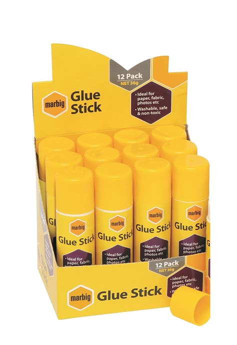 Large Glue Sticks Marbig 35 Gram Box 12