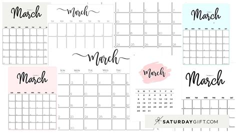Cute Free Printable March 2021 Calendar Saturdayt Calendar