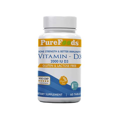 Buy Purefoods Vitamin D3 2000 Iu 60 Tablets Online And Get Upto 60
