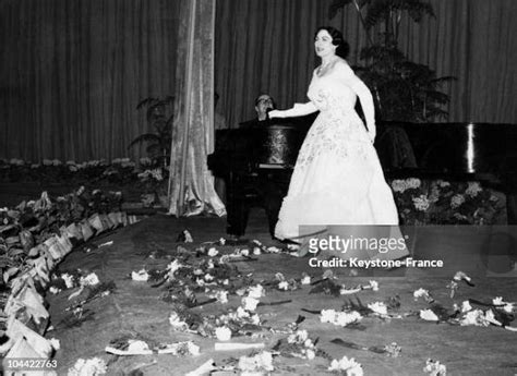 The Italian Opera Singer Renata Tebaldi At The End Of One Of Her