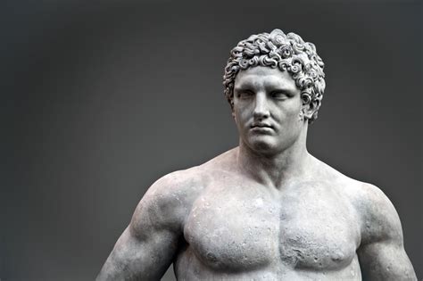 Detail Of An Ancient Roman Statue Of Hercules Dated To The 1st Century