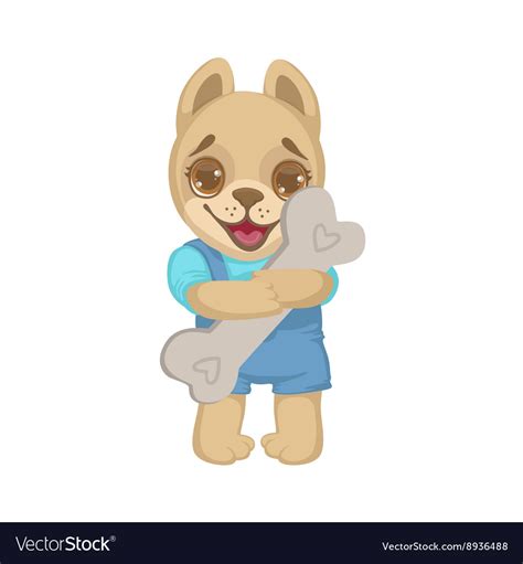 Puppy Holding A Bone Royalty Free Vector Image