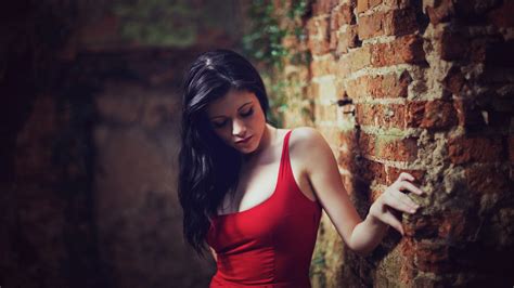 Hot Red Dress Girl Hd Wallpaper