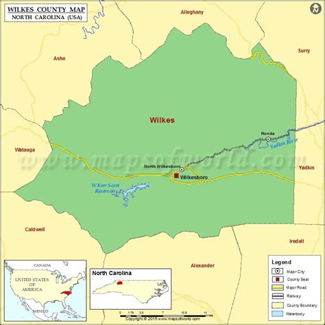 Wilkes County Map North Carolina