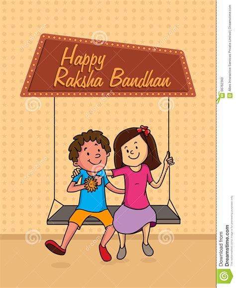 Cute Kids For Raksha Bandhan Celebration Stock Illustration Image