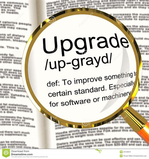 Upgrade Definition Magnifier Showing Software Update Or Installa Stock Illustration ...