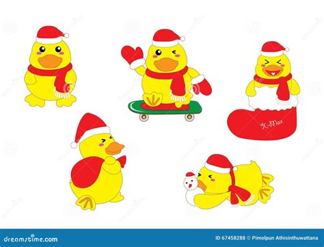 Cute Baby Duck Christmas Stock Illustration Illustration Of Mascot