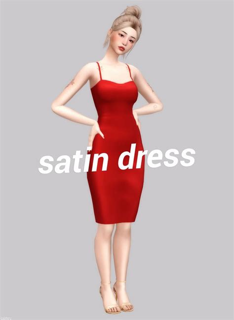 Satin Dress Casteru Dress Sims 4 Dresses Sims 4 Clothing