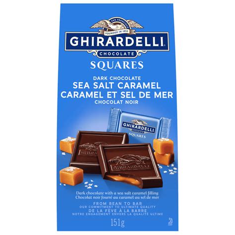 Ghirardelli Sea Salt And Caramel Dark Chocolate Squares Bag 151g