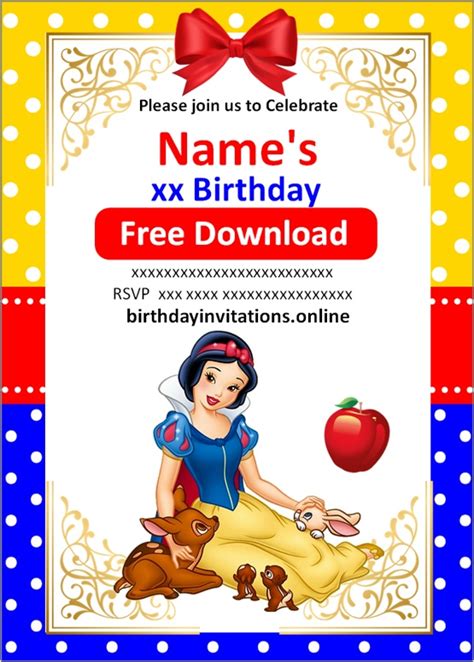 Snow White Invitations Birthday Invitations