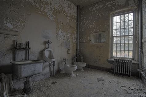 Abandoned Bathroom Inside Willard Asylum For The Chronic Insane R