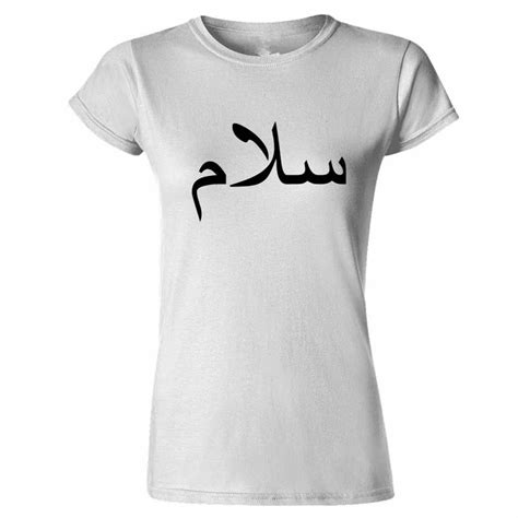 print t shirts t shirt printed o neck short sleeve womens peace arab text muslim language tee t
